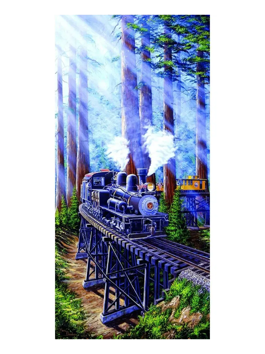 Пазл 1000 элементов «Redwood Sidewinder» с изображением поезда SunsOut — изображение 4 из 5, нет цвета