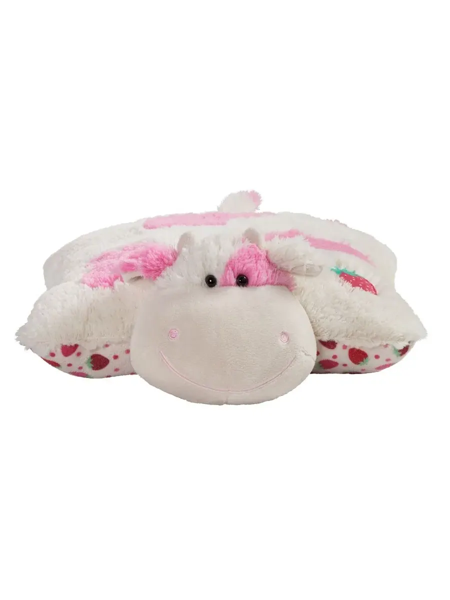 Мягкая плюшевая подушка в виде коровы с приятным ароматом Pillow Pets — изображение 2 из 3, розовый