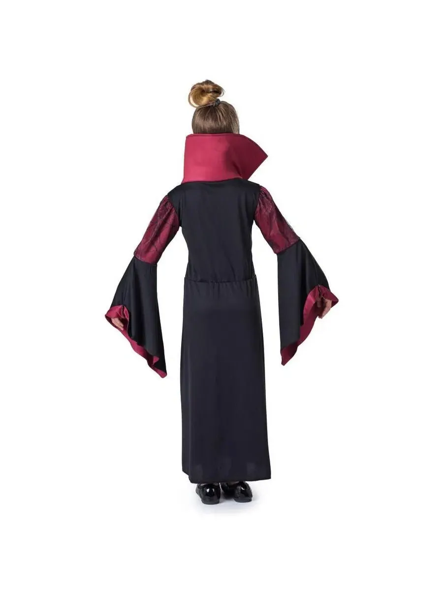 Детский костюм вампирши с платьем и ожерельем, модель Vampiress Dress & Necklace Costume Set Dress — изображение 2 из 6