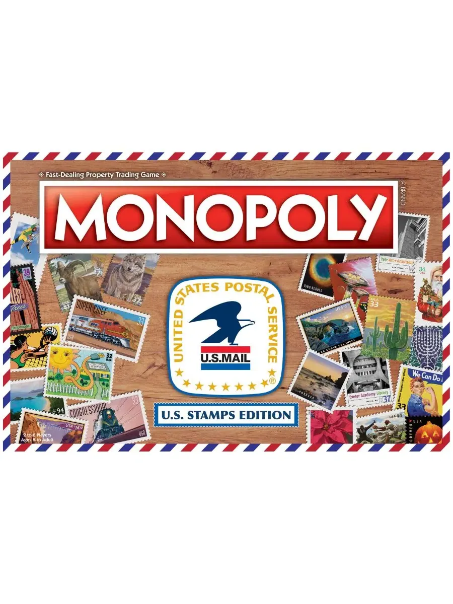 Настольная игра Monopoly U.S. Stamps Edition University Games — изображение 2 из 6, нет цвета