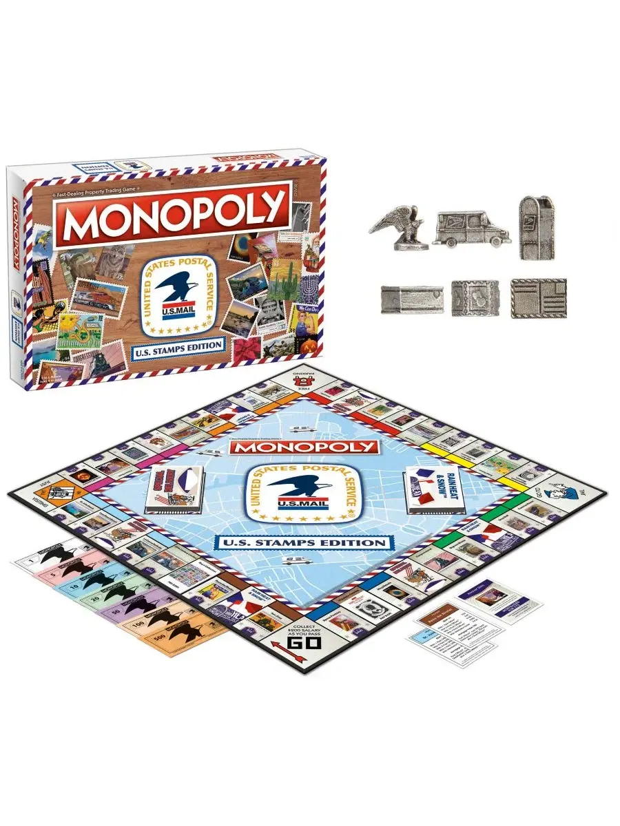 Настольная игра Monopoly U.S. Stamps Edition University Games — изображение 3 из 6, нет цвета