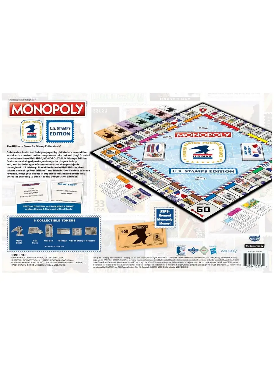 Настольная игра Monopoly U.S. Stamps Edition University Games — изображение 4 из 6, нет цвета