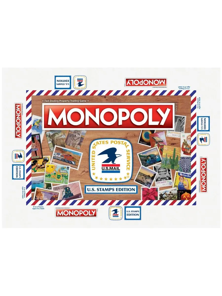 Настольная игра Monopoly U.S. Stamps Edition University Games — изображение 5 из 6, нет цвета