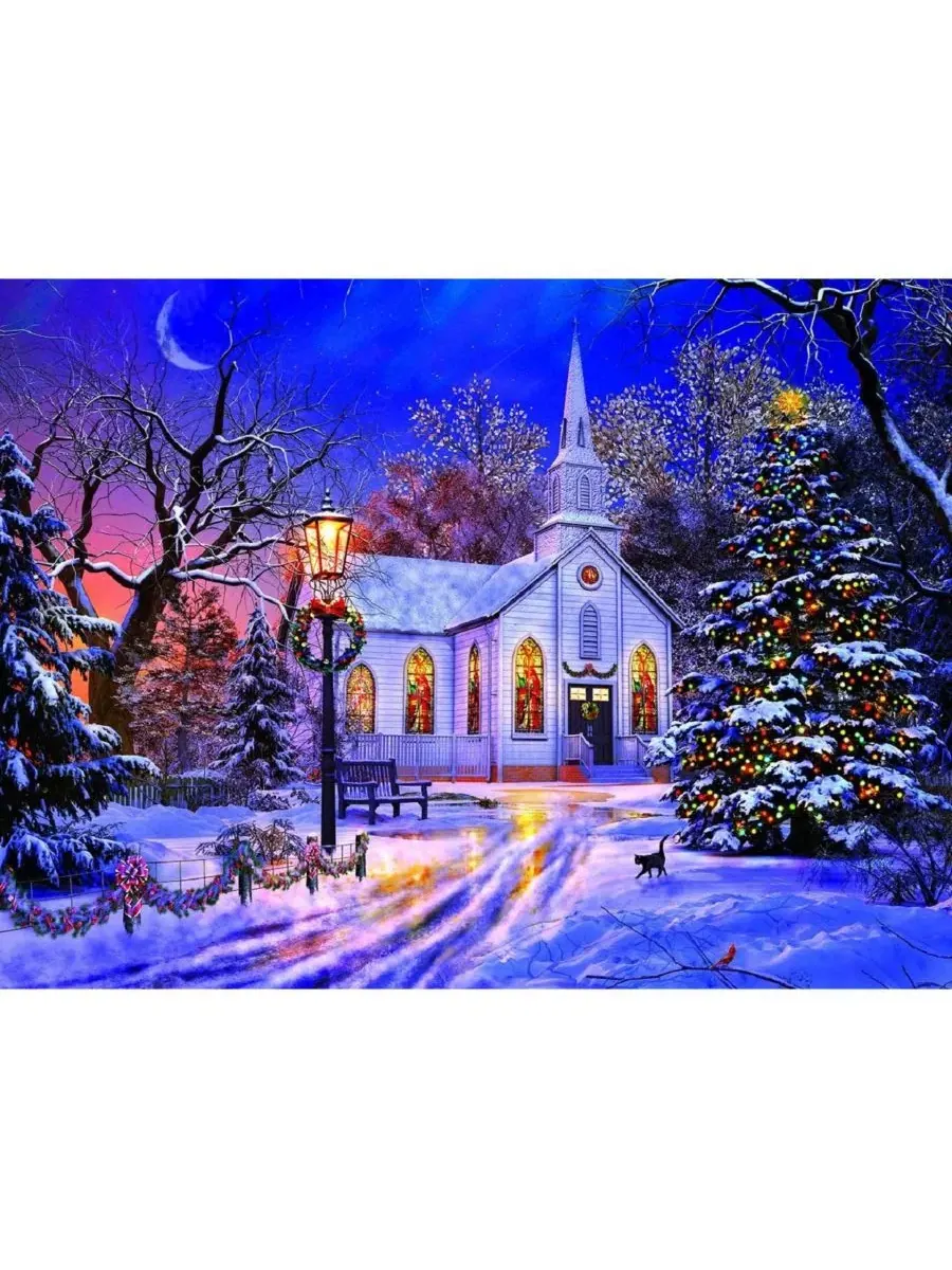 Пазл 1000 элементов «The Old Christmas Church» SunsOut, 51×69 см — изображение 3 из 5, нет цвета