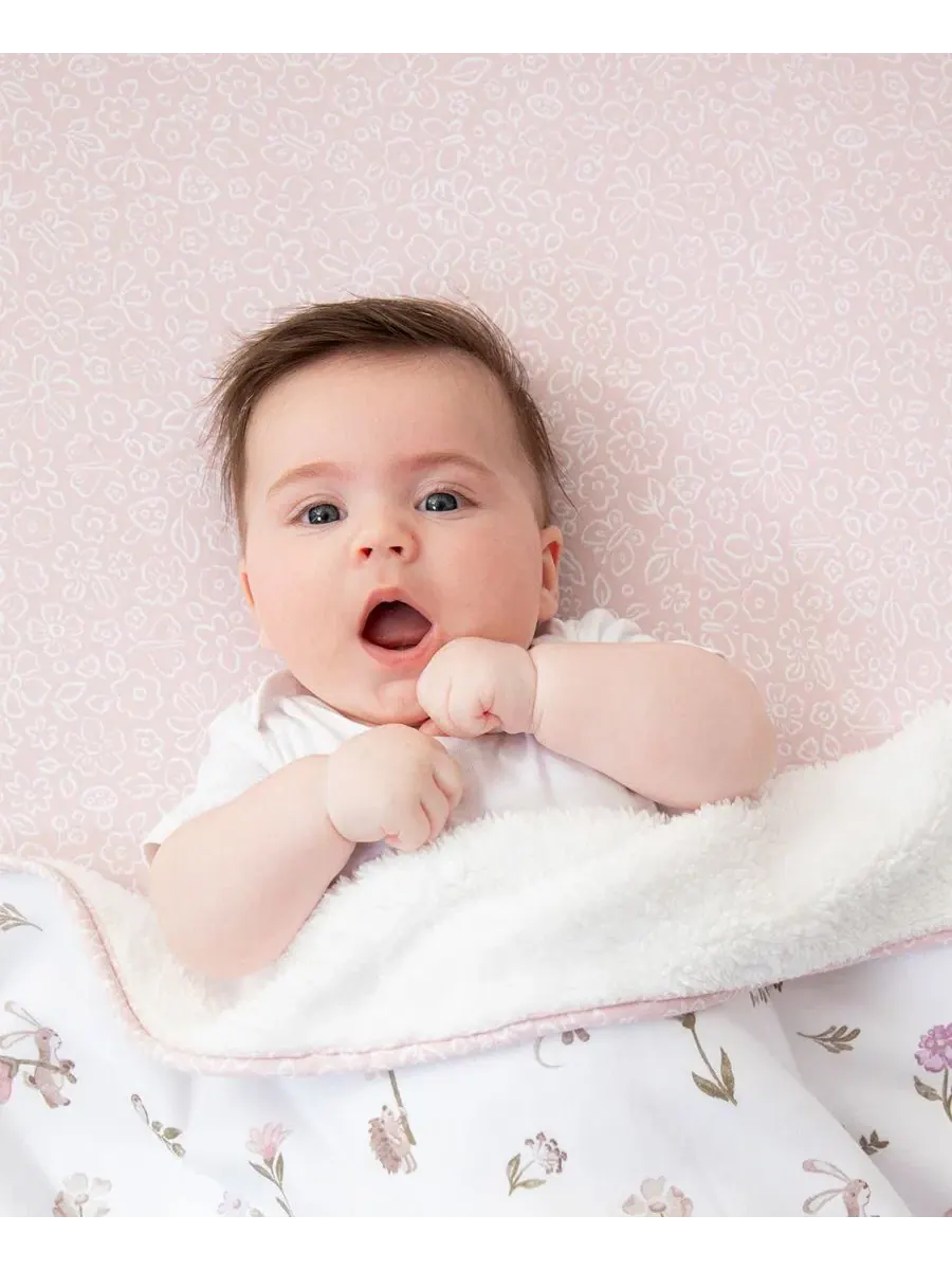 Детское одеяло для коляски Baby Girls Mushroom House Collection Jersey Sherpa Living Textiles — изображение 4 из 5, мульти