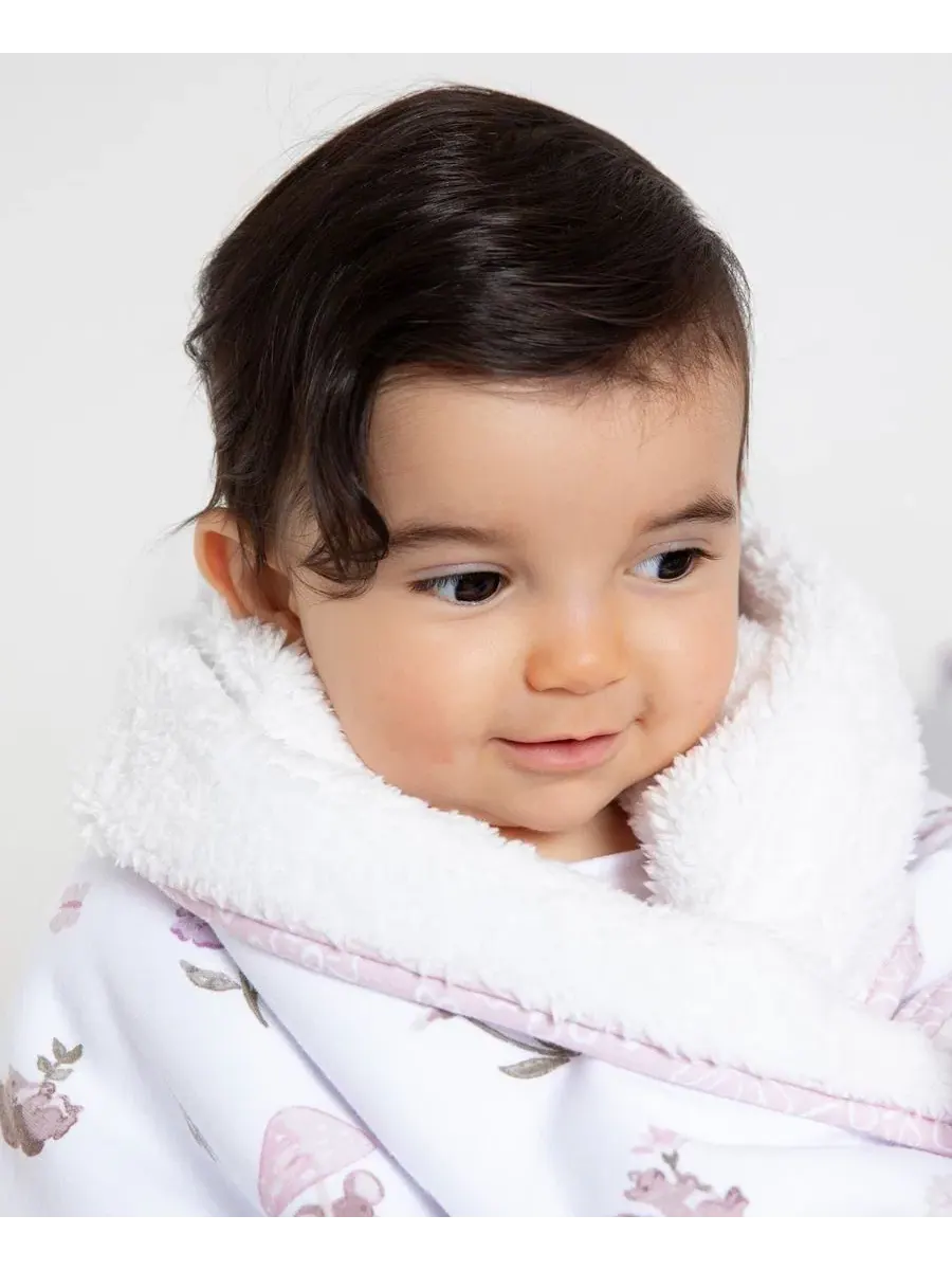 Детское одеяло для коляски Baby Girls Mushroom House Collection Jersey Sherpa Living Textiles — изображение 5 из 5, мульти