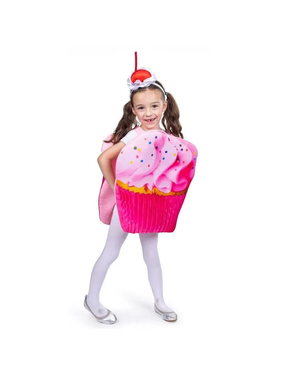 Детский костюм-платье с головным убором Pink Cupcake Dress Up America — изображение 4 из 4, розовый