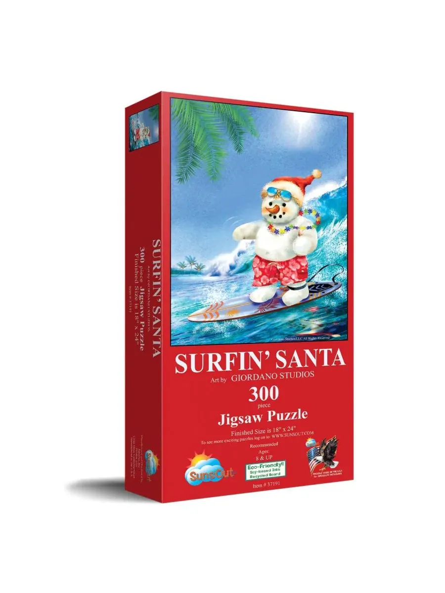Пазл 300 деталей Surfin' Santa SunsOut, 45×61 см