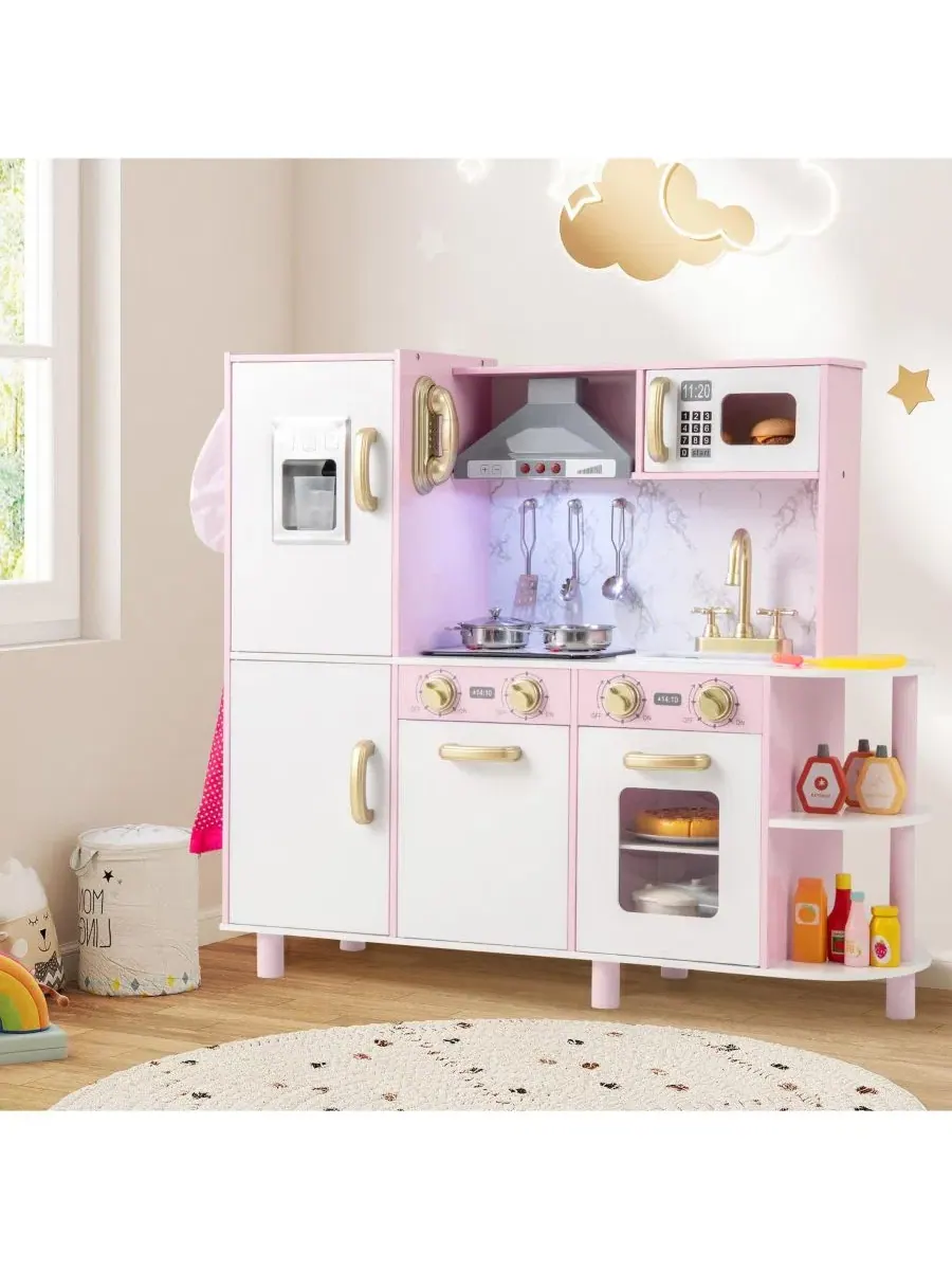 Кухонный игровой набор с льдогенератором и звуковыми эффектами. Для детей от 3 лет Slickblue — изображение 3 из 8, розовый