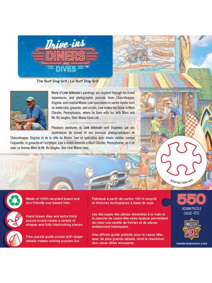 Пазл MasterPieces Drive-Ins, Diners & Dives - The Surf Dog Grill, 550 деталей Masterpieces Puzzles — изображение 3 из 3