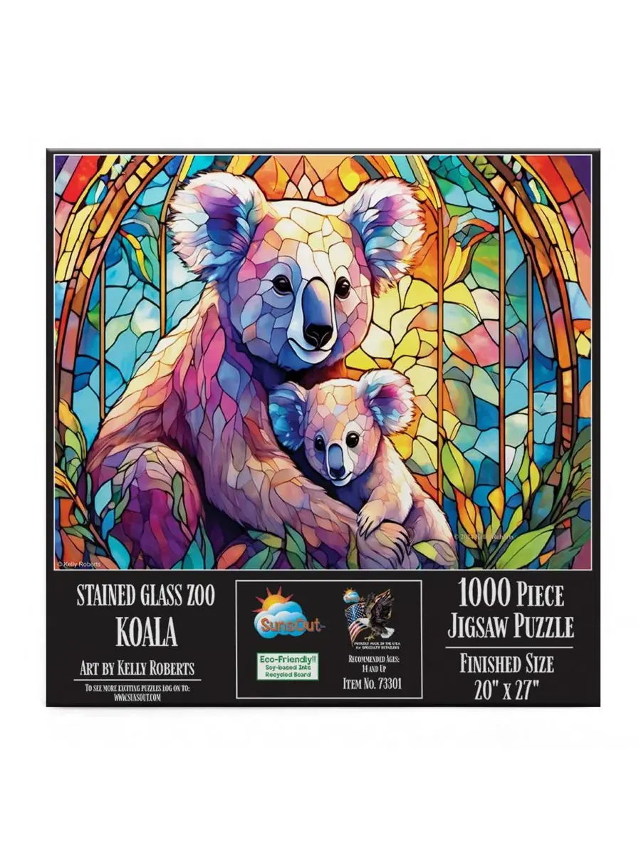 Пазл 1000 деталей Stained Glass Zoo Koala SunsOut — изображение 5 из 5, нет цвета