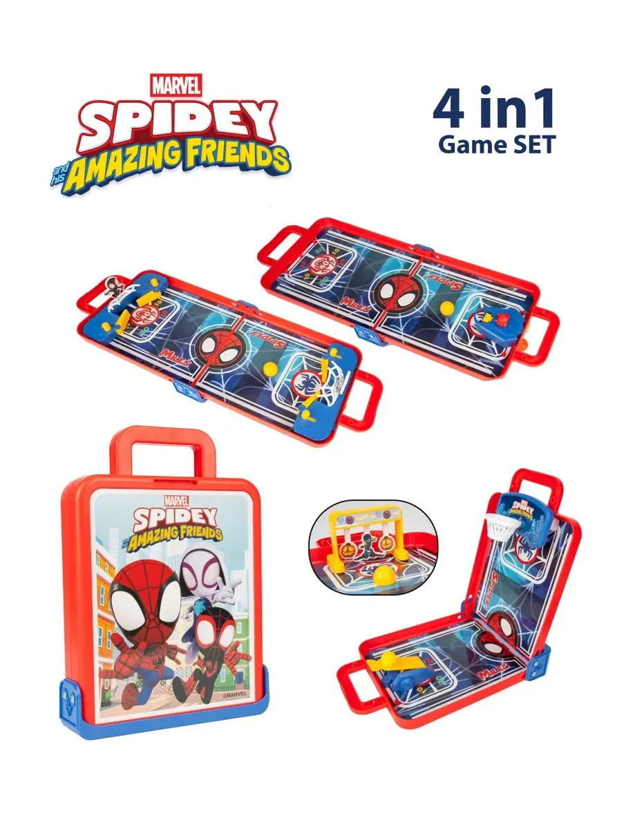 Настольный игровой набор 4 в 1 с персонажами Spidey, Spidey and His Amazing Friends 4 in 1 Tabletop — изображение 9 из 9