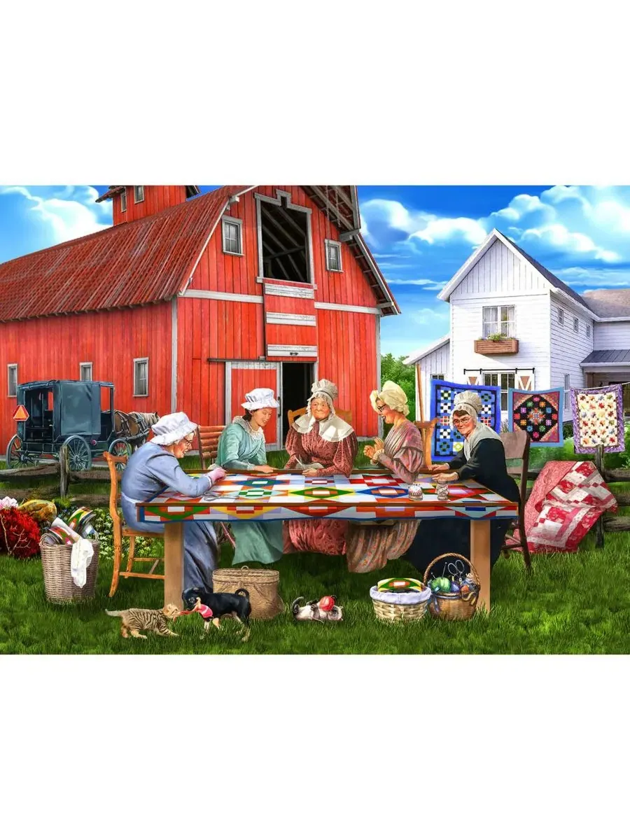 Пазл Country Quilting Bee из 1000 деталей для взрослых Sunsout — изображение 2 из 5, нет цвета