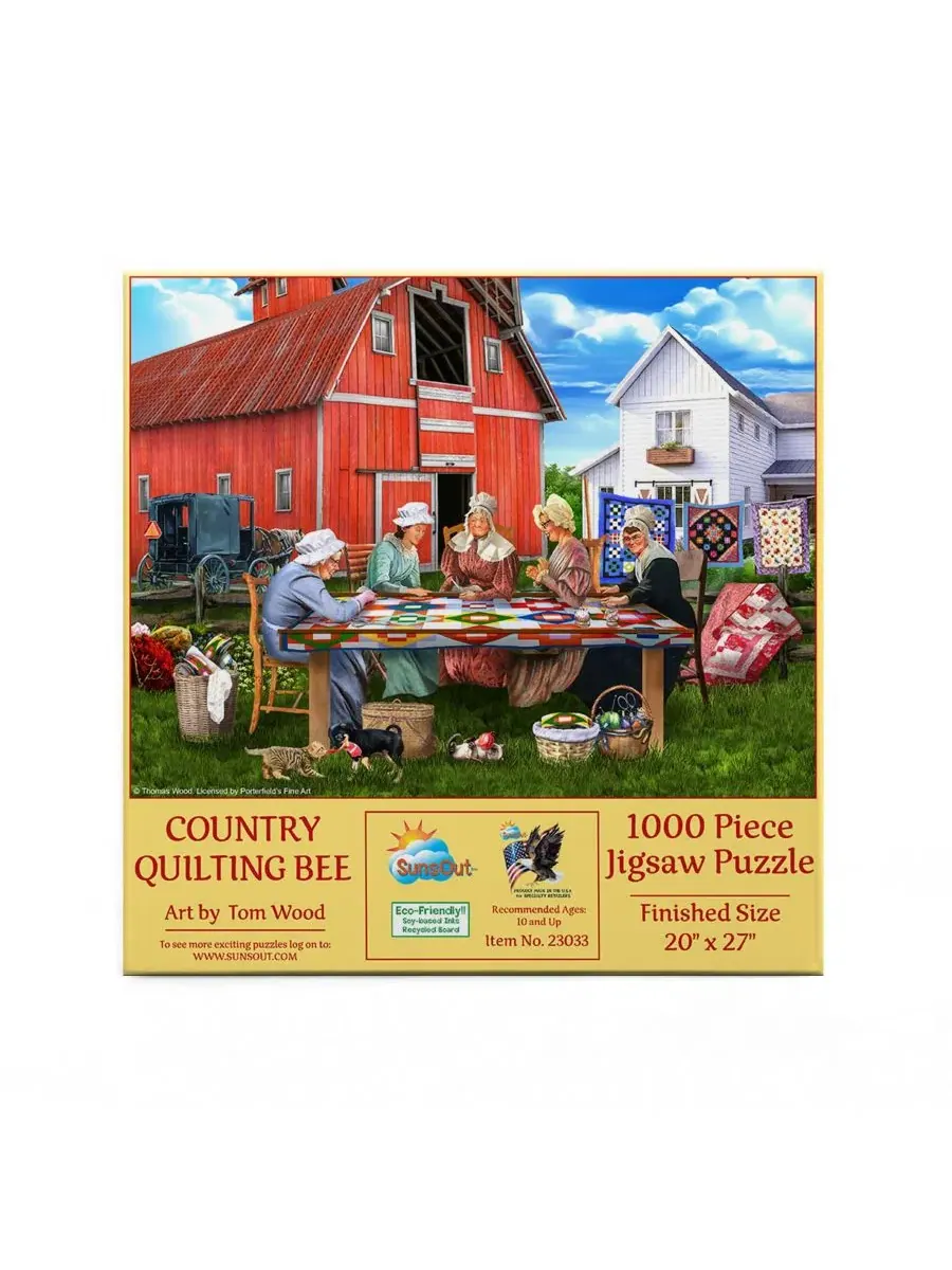 Пазл Country Quilting Bee из 1000 деталей для взрослых Sunsout — изображение 3 из 5, нет цвета