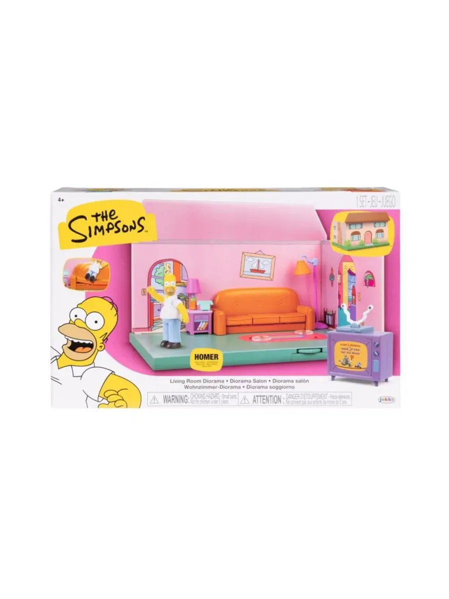 Игровой набор-диорама «Гостиная дома Симпсонов» с фигуркой Гомера The Simpsons