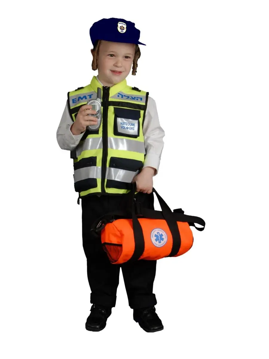 Детский костюм EMT с жилетом и кепкой, модель Hatzolah Dress Up America