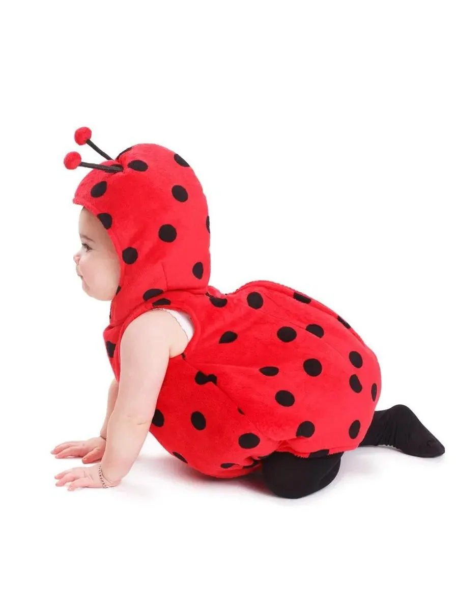 Детский костюм божьей коровки с капюшоном и усиками Dress Up America — изображение 2 из 4, красный/черный