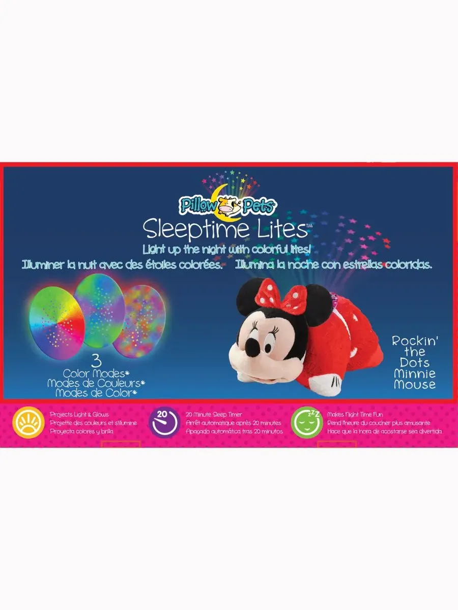 Мягкая игрушка-ночник Minnie Sleeptime Lite Pillow Pets — изображение 5 из 8, красный