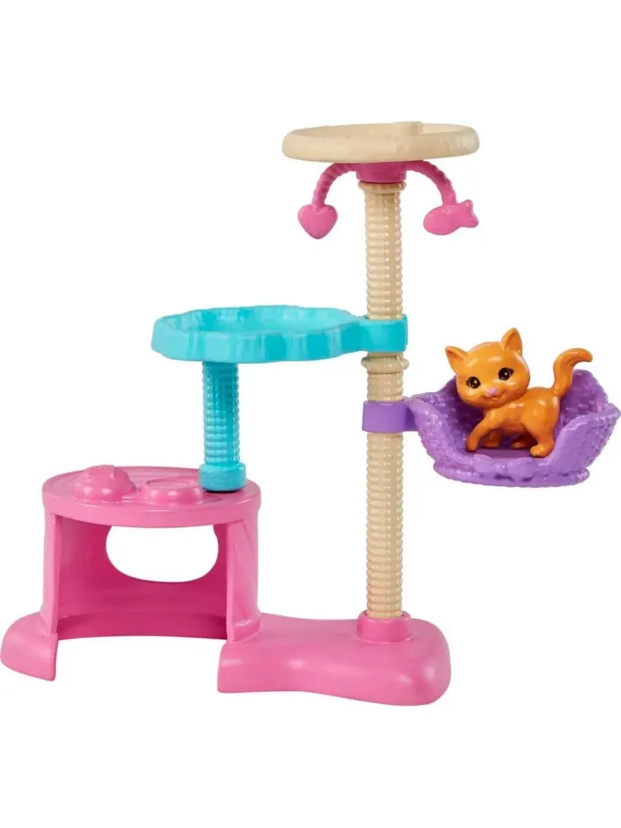 Игровой набор «Кукла-кошечка и питомец» Barbie — изображение 2 из 11, мульти