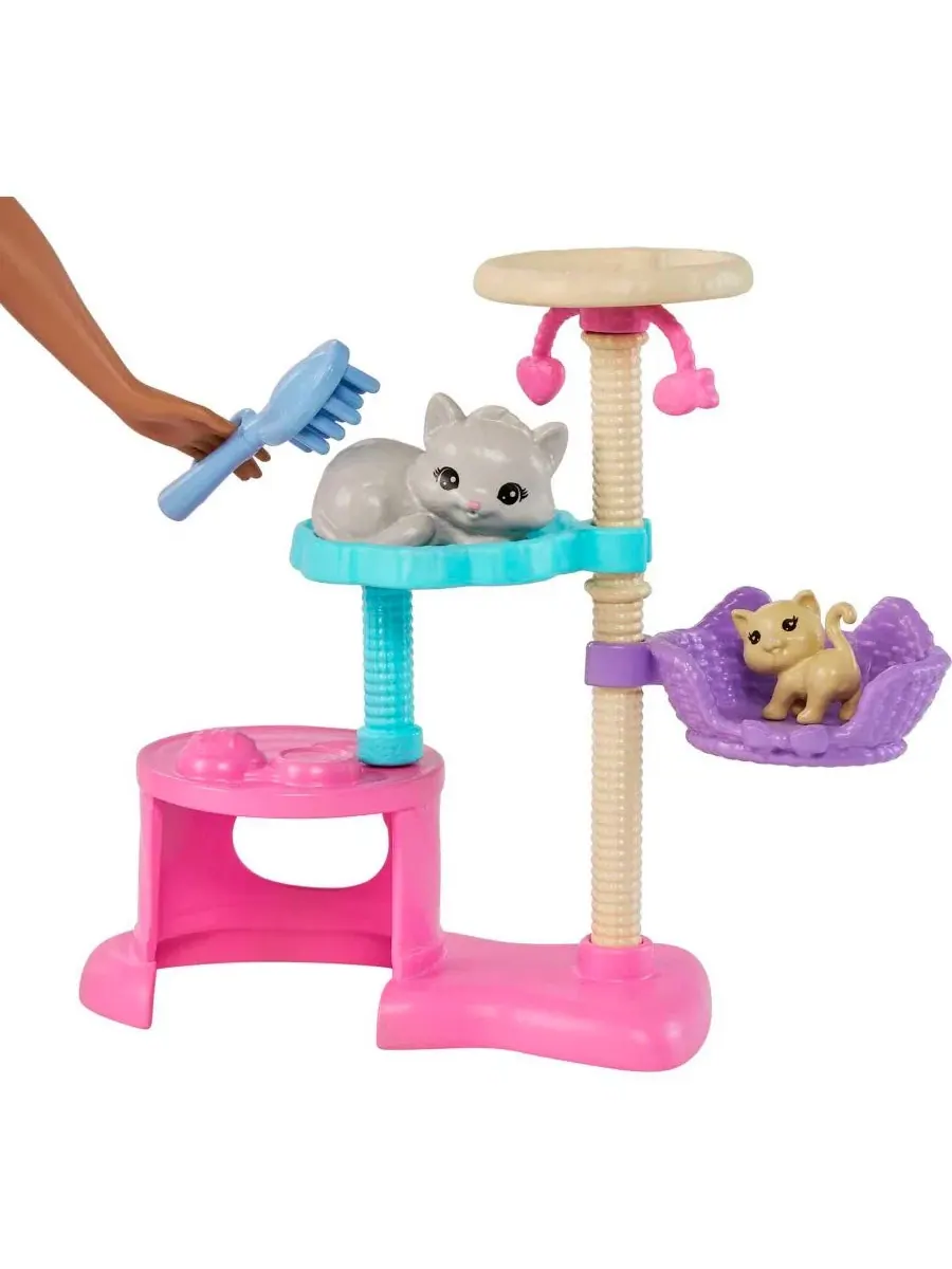 Игровой набор «Кукла-кошечка и питомец» Barbie — изображение 6 из 11, мульти
