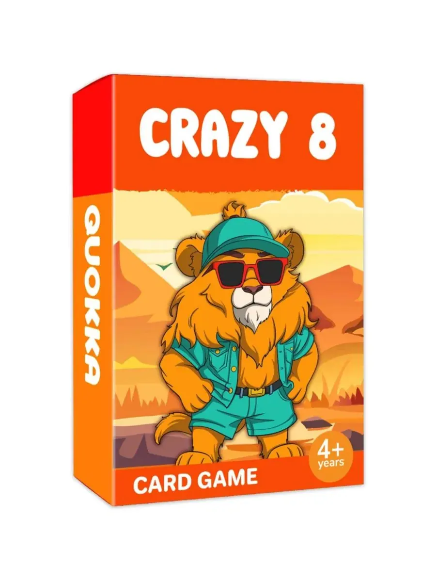 Увлекательная карточная игра «Crazy 8» для детей и всей семьи: забавная игра с милыми животными