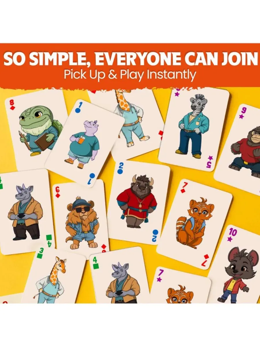 Увлекательная карточная игра «Crazy 8» для детей и всей семьи: забавная игра с милыми животными — изображение 6 из 6