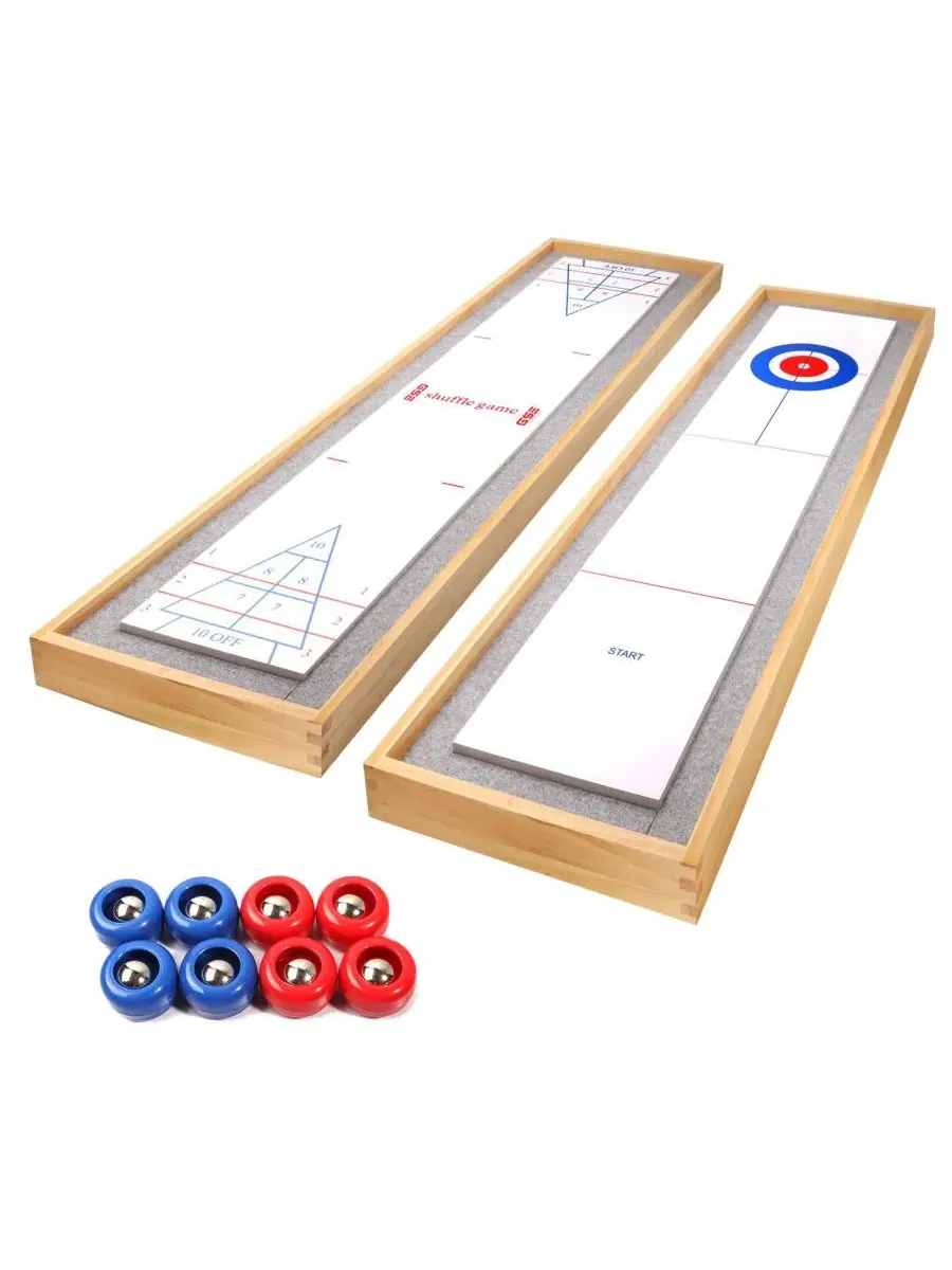 Настольная игра 2-в-1 для шаффлборда и керлинга, 122x34x5 см, из сосны GSE Games & Sports Expert