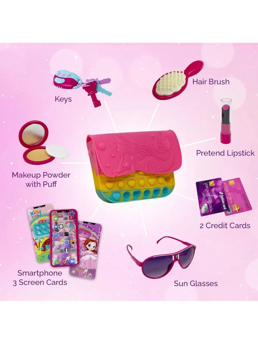 Набор игрушечных аксессуаров Pop It Purse, 10 предметов The New York Doll Collection — изображение 2 из 6, мульти