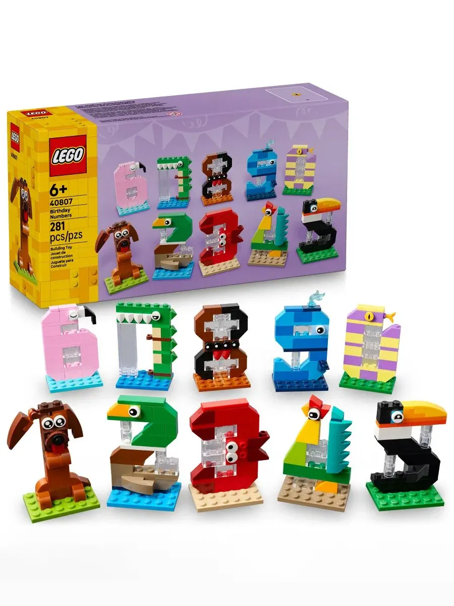 Конструктор LEGO Birthday Numbers Party Decor 40807, 281 деталь, для детей от 6 лет
