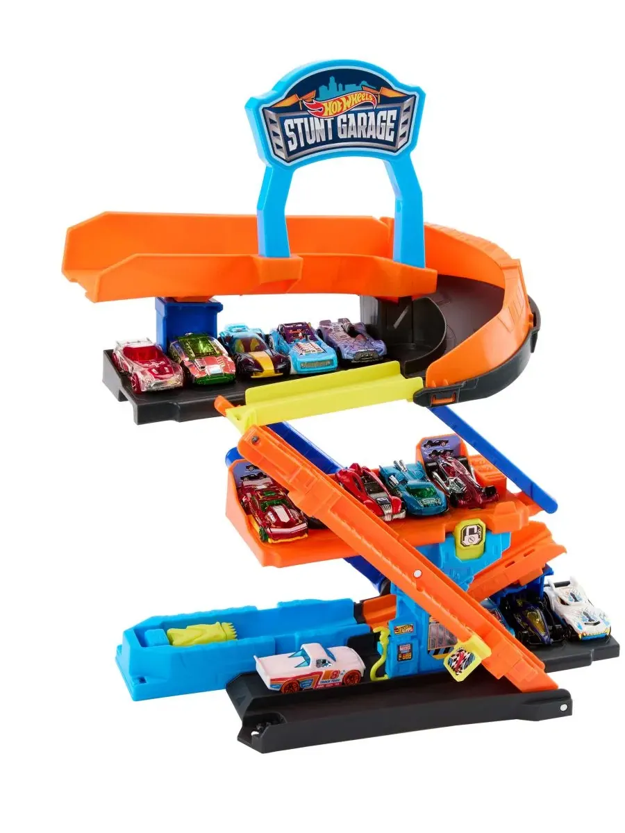 Игровой набор трансформируемый гараж-трек Hot Wheels City, с машинкой Hot Wheels — изображение 2 из 6, нет цвета