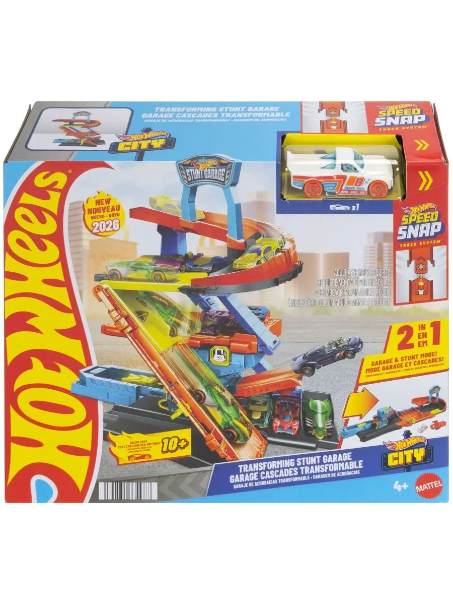 Игровой набор трансформируемый гараж-трек Hot Wheels City, с машинкой Hot Wheels — изображение 3 из 6, нет цвета