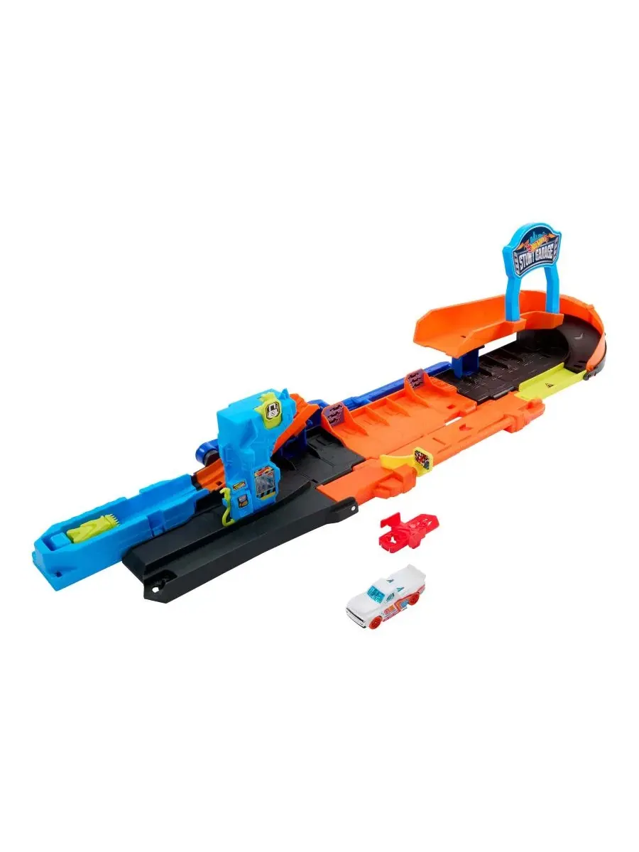 Игровой набор трансформируемый гараж-трек Hot Wheels City, с машинкой Hot Wheels — изображение 5 из 6, нет цвета