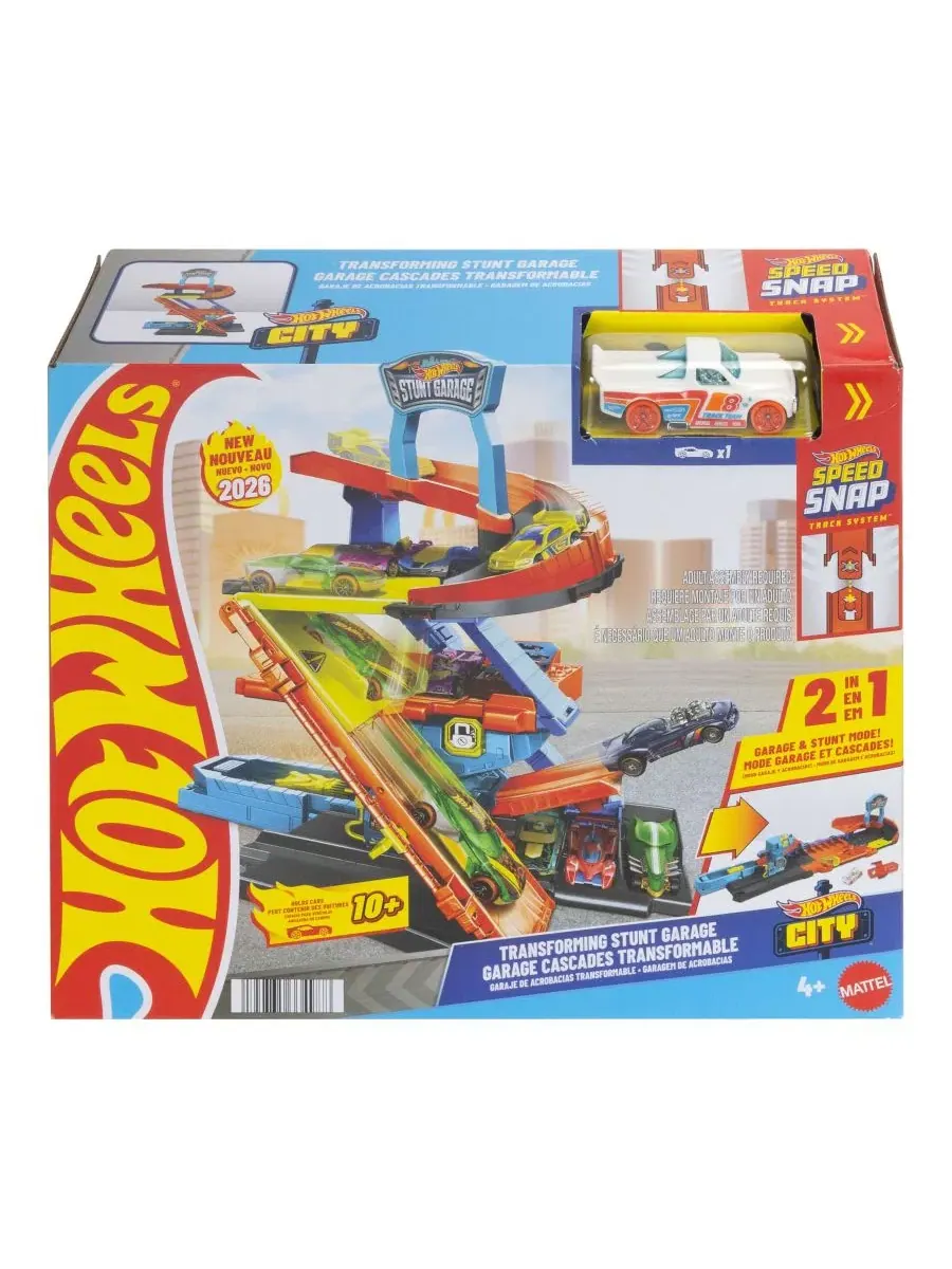 Игровой набор трансформируемый гараж-трек Hot Wheels City, с машинкой Hot Wheels — изображение 6 из 6, нет цвета