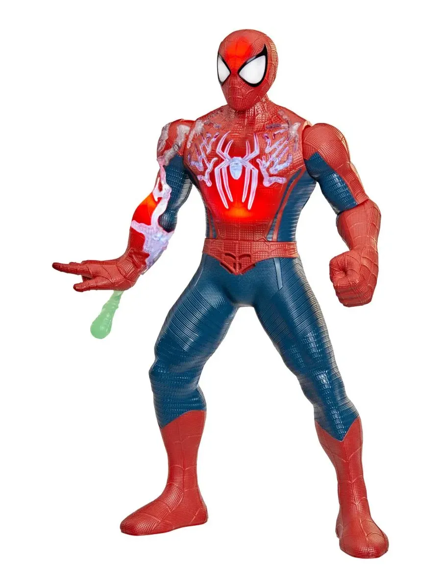 Интерактивная фигурка с подсветкой и звуком, 37 см Spider-Man Power-Charge, с аксессуарами — изображение 4 из 10, нет цвета