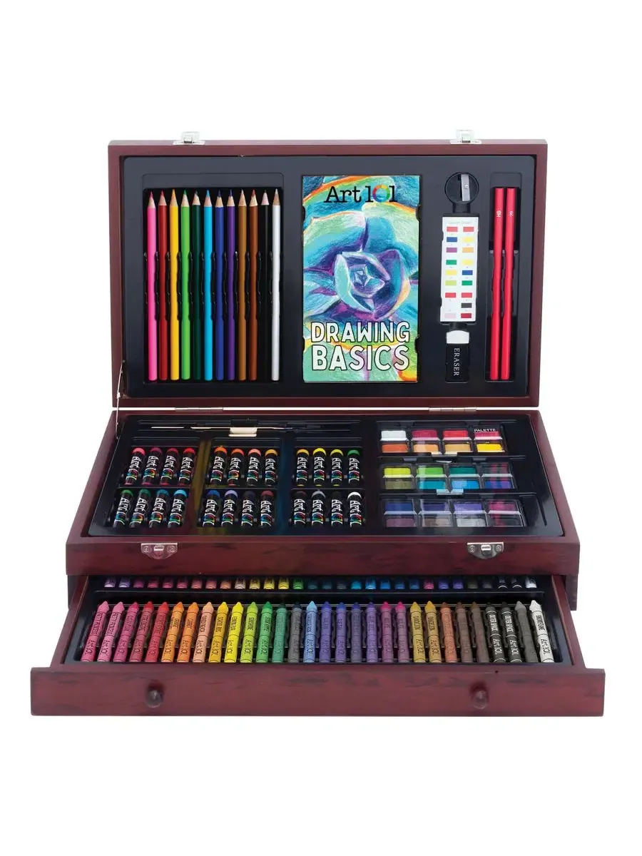 Набор для рисования Doodle and Draw Wood Art Set, 136 предметов Art 101 — изображение 2 из 5, мульти