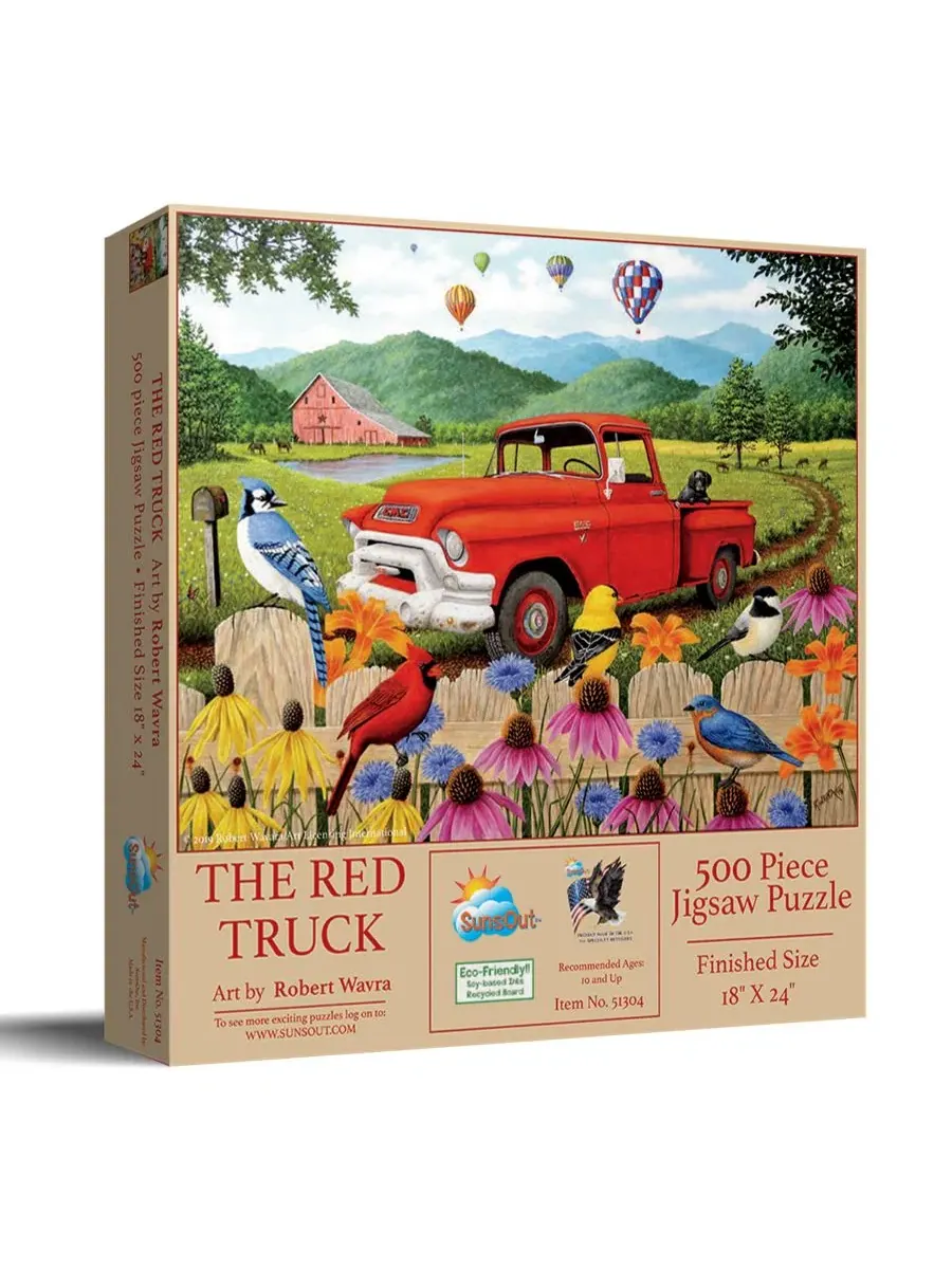 Пазл 500 деталей «The Red Truck» с изображением животных SunsOut