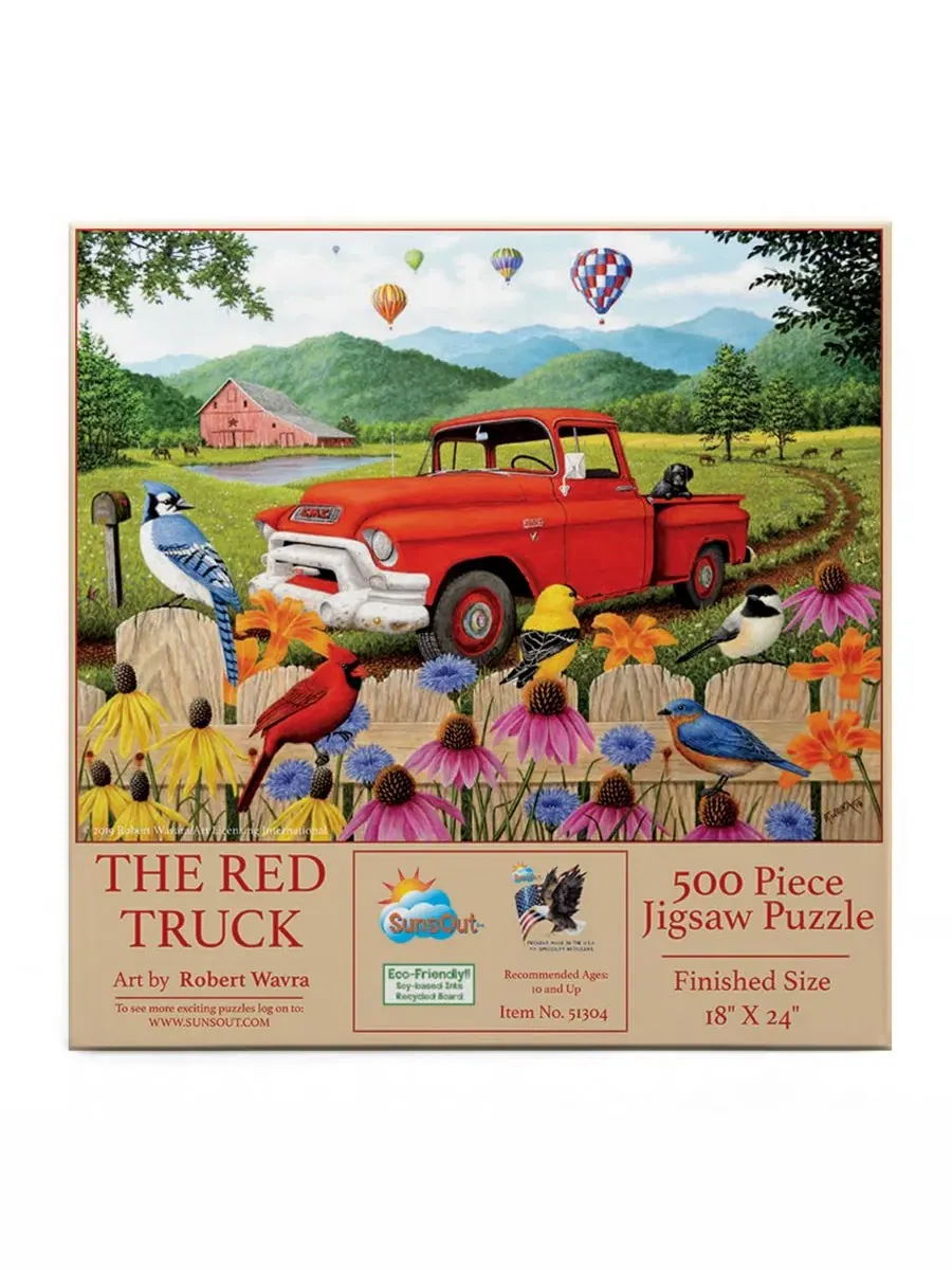 Пазл 500 деталей «The Red Truck» с изображением животных SunsOut — изображение 2 из 5, нет цвета