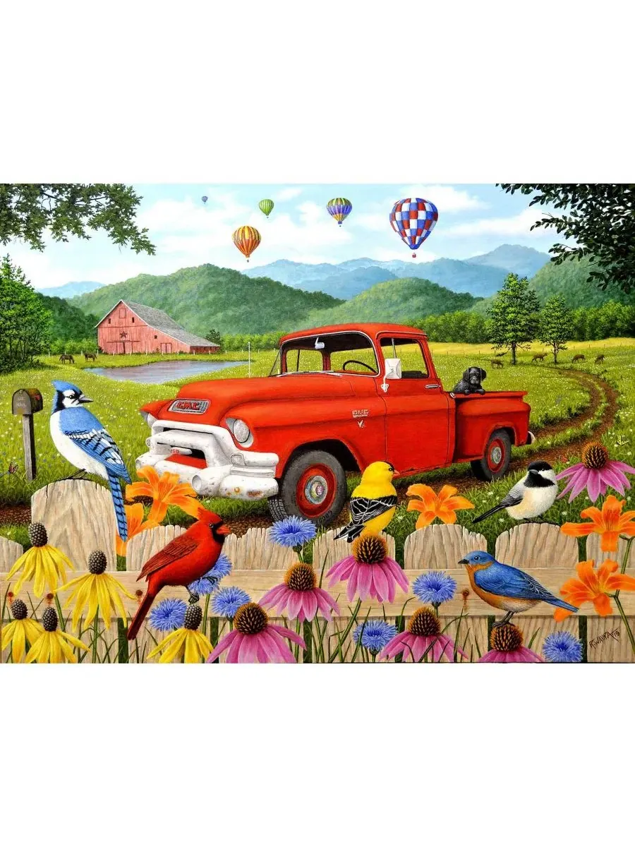Пазл 500 деталей «The Red Truck» с изображением животных SunsOut — изображение 5 из 5, нет цвета