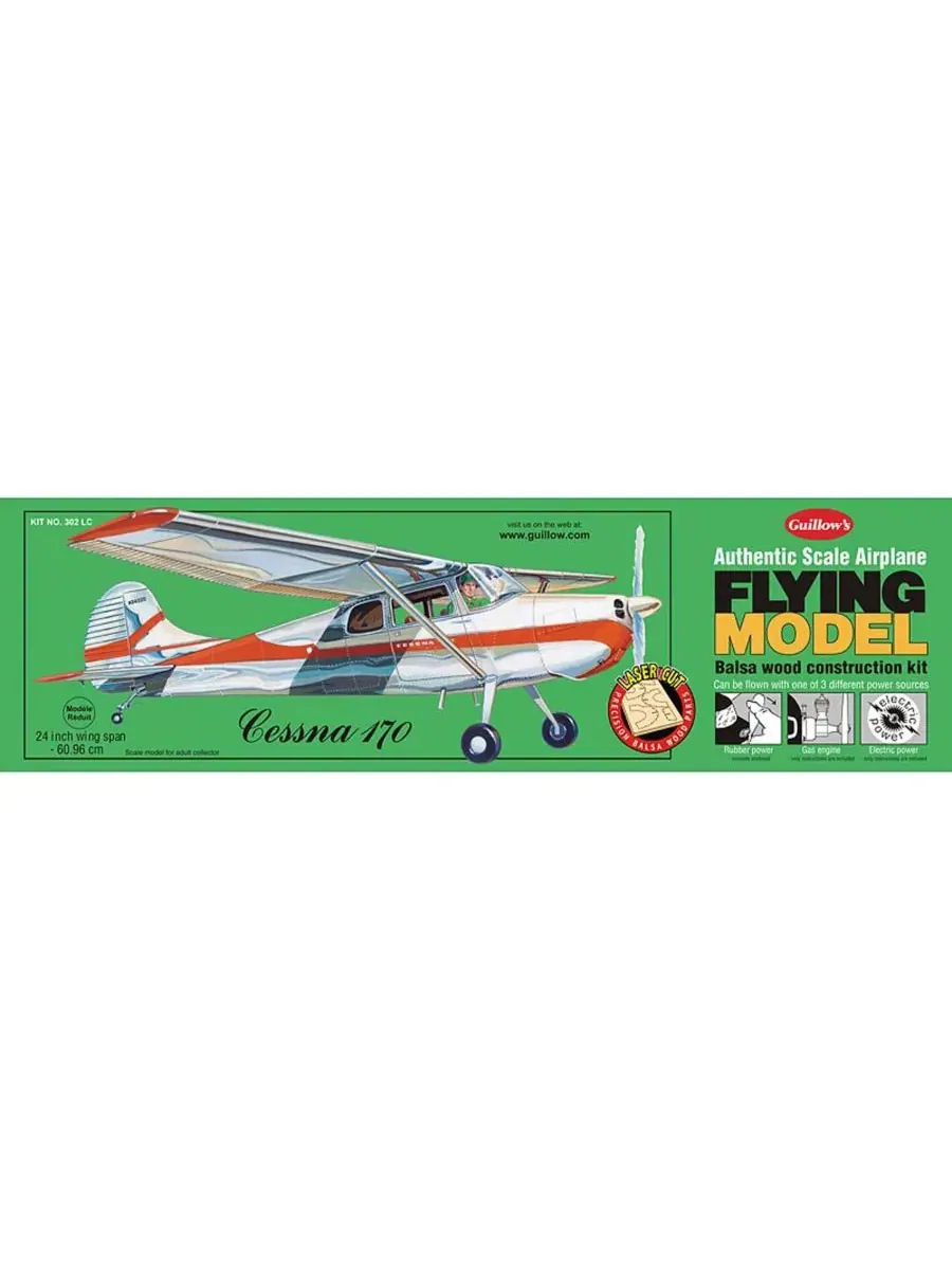 Набор для сборки модели самолета Cessna 170, вырезанной лазером Guillow'S