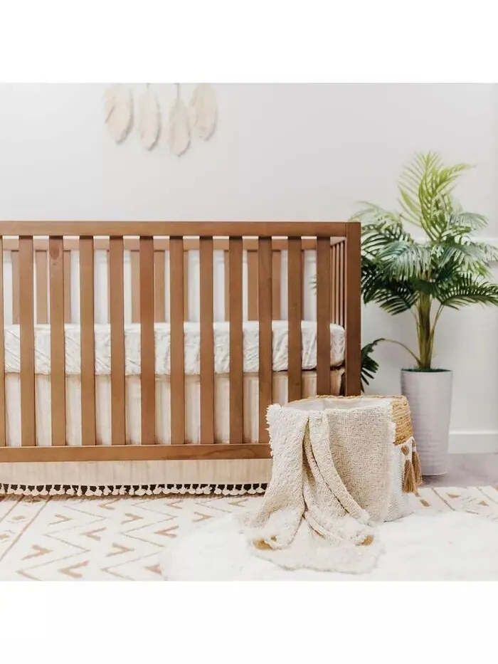 Овсяное вязаное одеяло в стиле бохо Crane Baby — изображение 2 из 6, белый