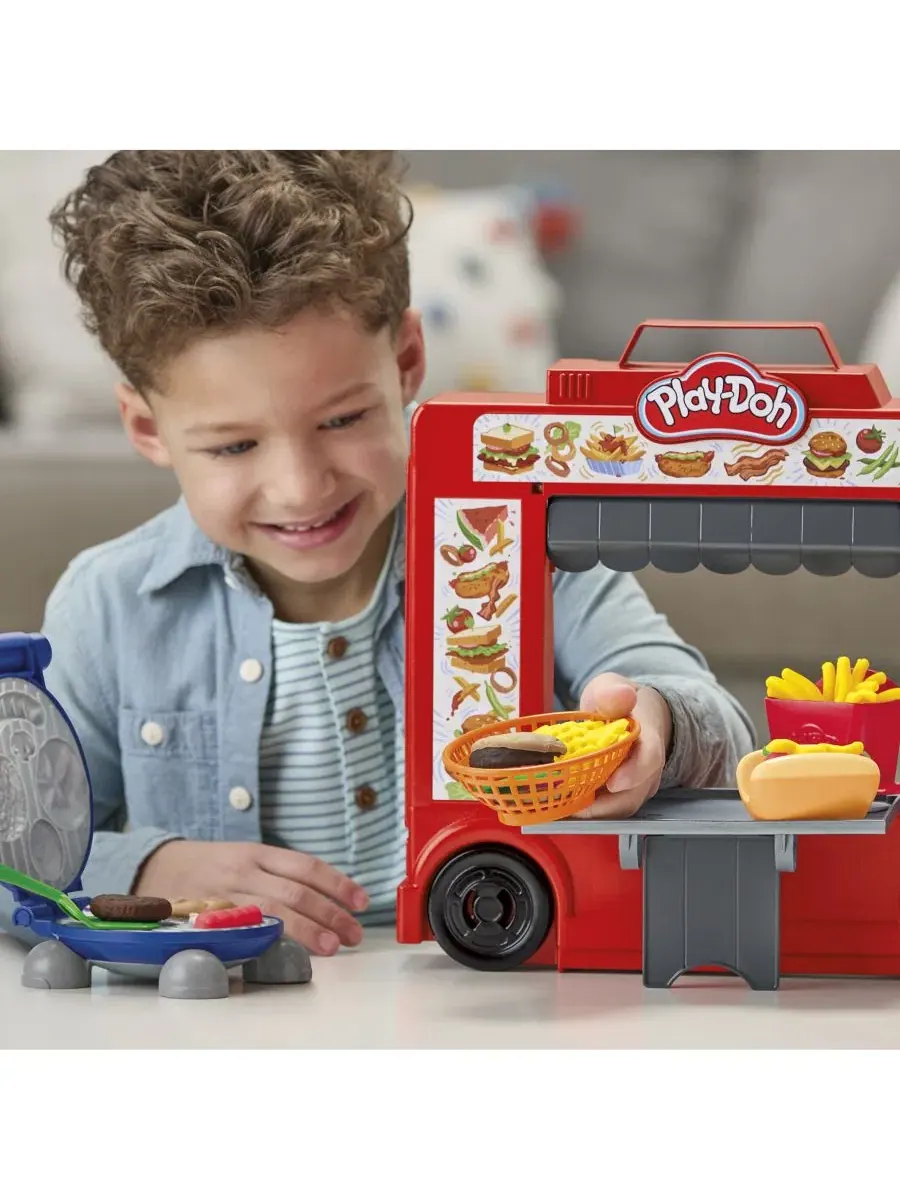 Игровой набор Play-Doh Burger Truck Playset Burger Truck, 9 цветов, 510 г — изображение 12 из 12, нет цвета
