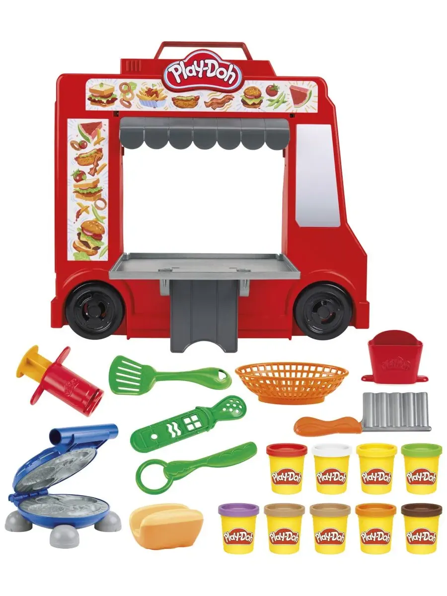 Игровой набор Play-Doh Burger Truck Playset Burger Truck, 9 цветов, 510 г — изображение 5 из 12, нет цвета