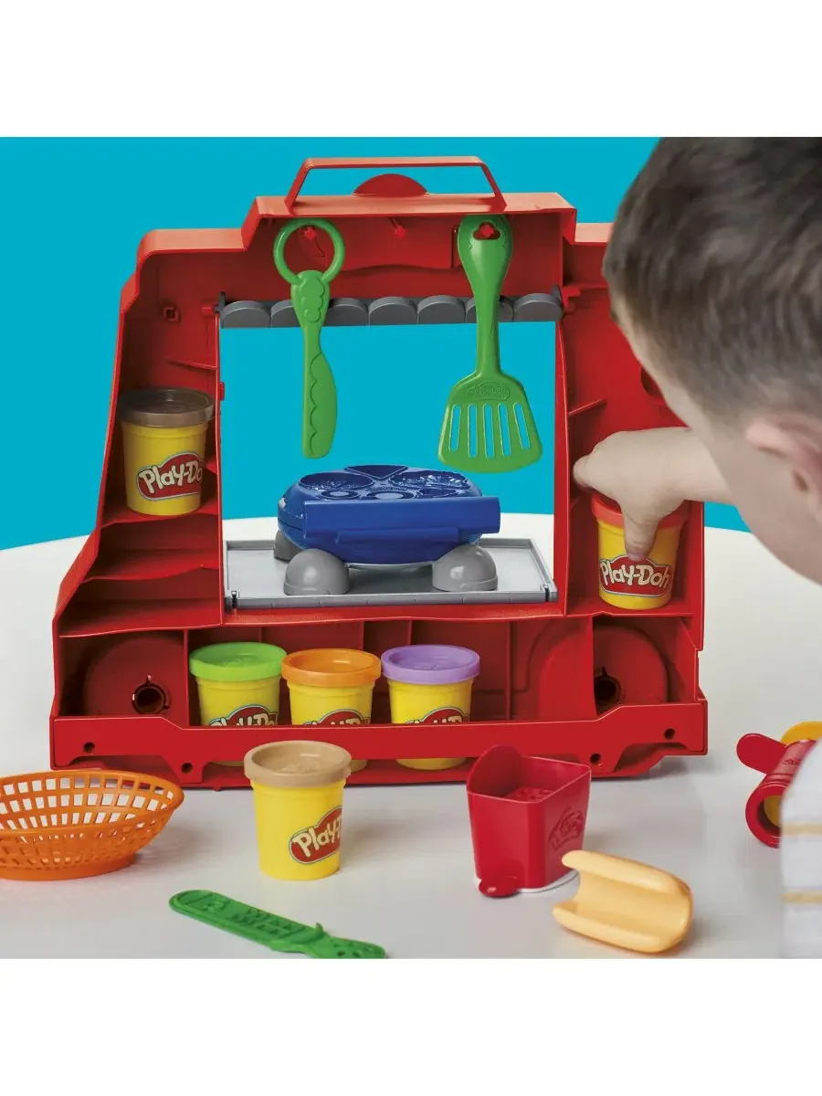 Игровой набор Play-Doh Burger Truck Playset Burger Truck, 9 цветов, 510 г — изображение 8 из 12, нет цвета