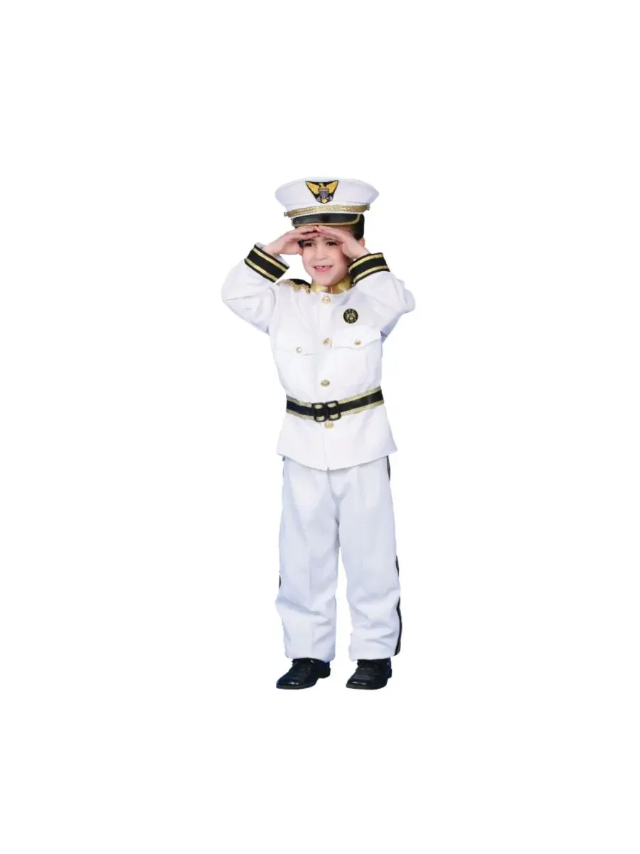 Детский костюм адмирала ВМФ (белый) Dress Up America