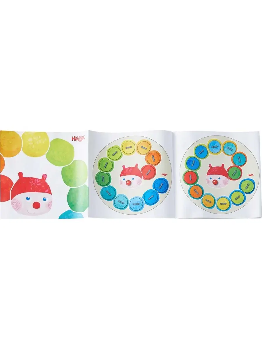 Развивающая игрушка-шнуровка Rainbow Caterpillar с деревянными деталями Haba — изображение 5 из 6, синий