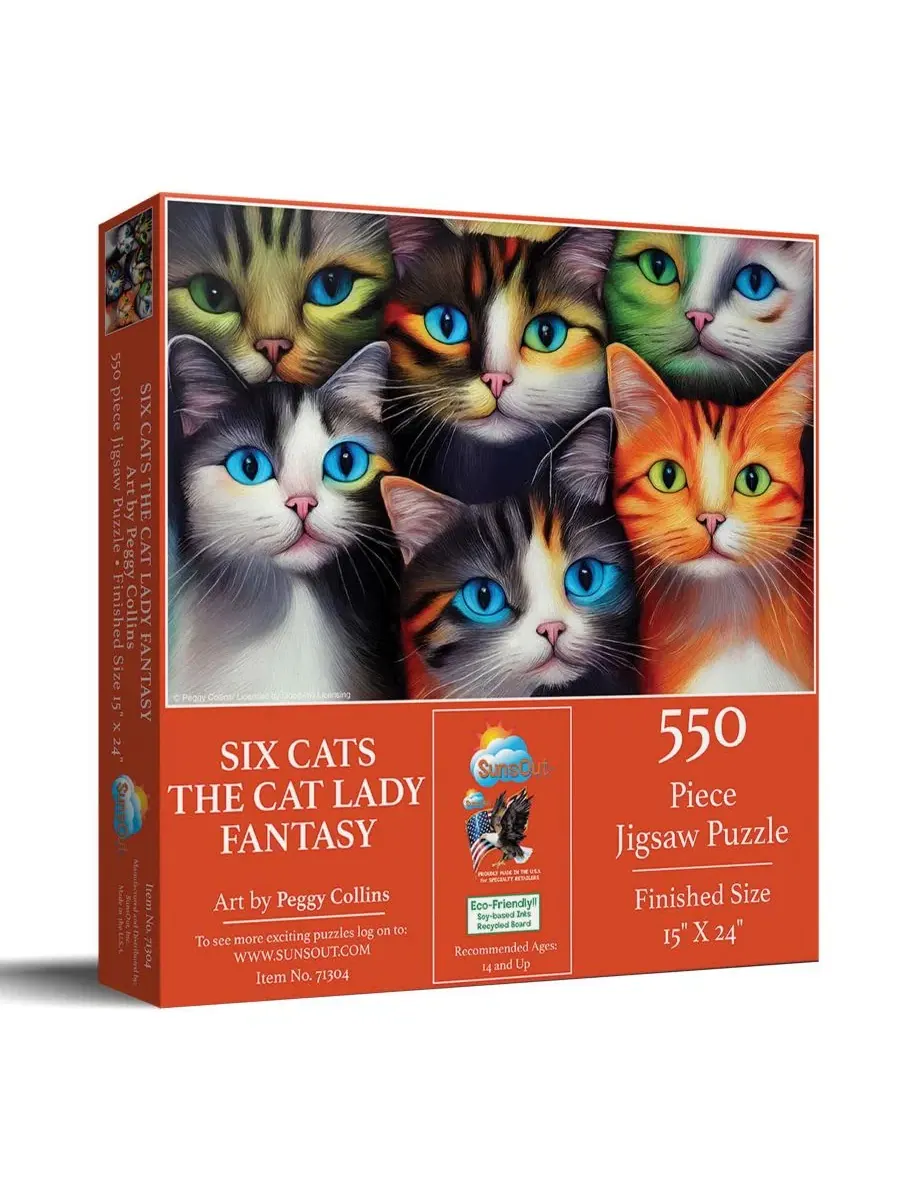 Пазл 550 элементов Six Cats the Cat Lady Fantasy SunsOut, 38 x 61 см