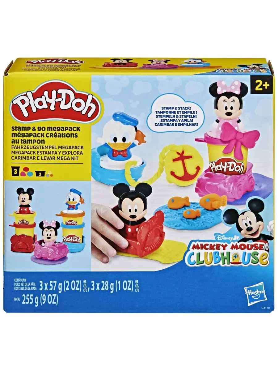Набор для лепки с игрушками Disney Junior Mickey and Mouse Stamp and Go Megapack Play-Doh — изображение 5 из 11, нет цвета