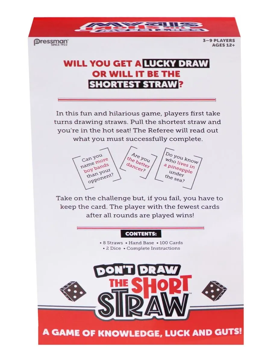 Настольная игра Don't Draw the Short Straw Pressman Toy — изображение 4 из 6, мульти