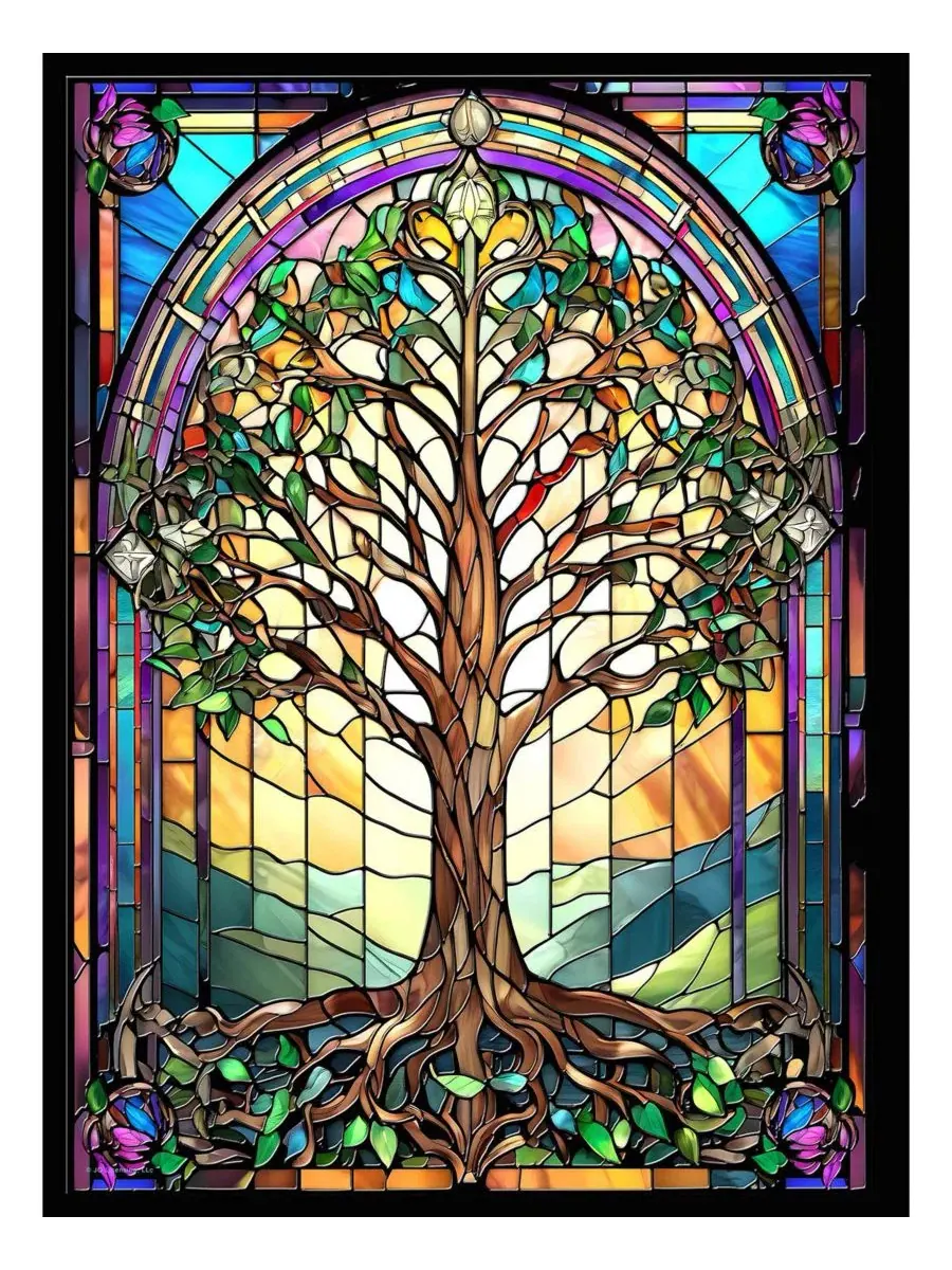 Пазл 1000 элементов Stained Glass Tree of Life SunsOut — изображение 3 из 5, нет цвета