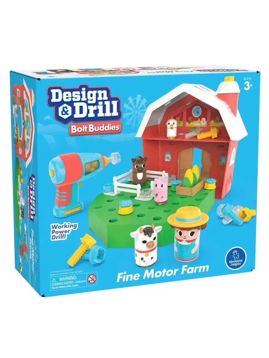 Игровой набор Design Drill Bolt Buddies Barn Educational Insights — изображение 2 из 7, мульти